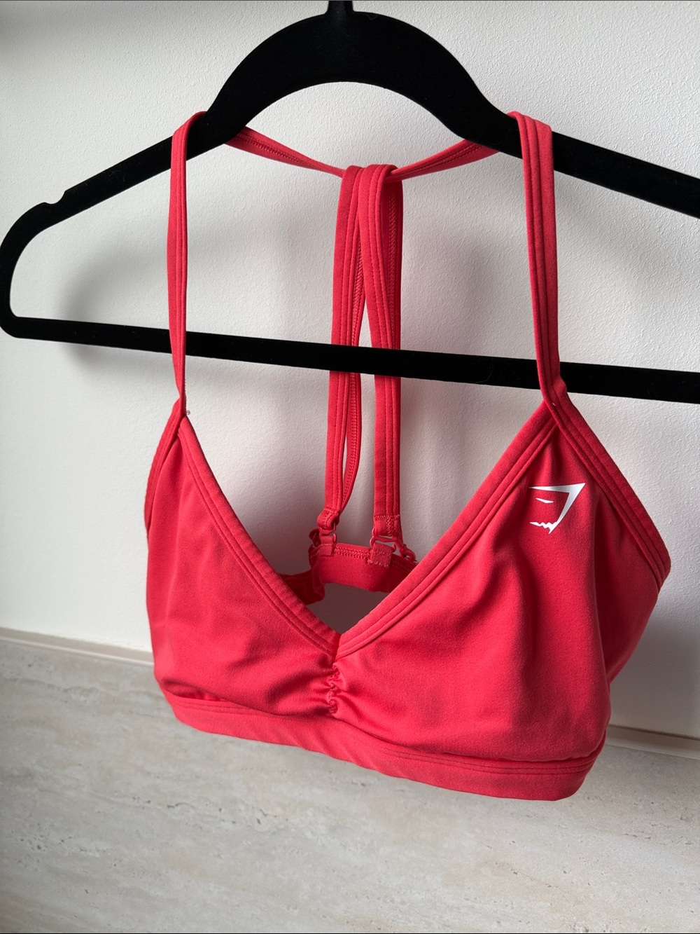 Gymshark coral-pink strappy sports bralette